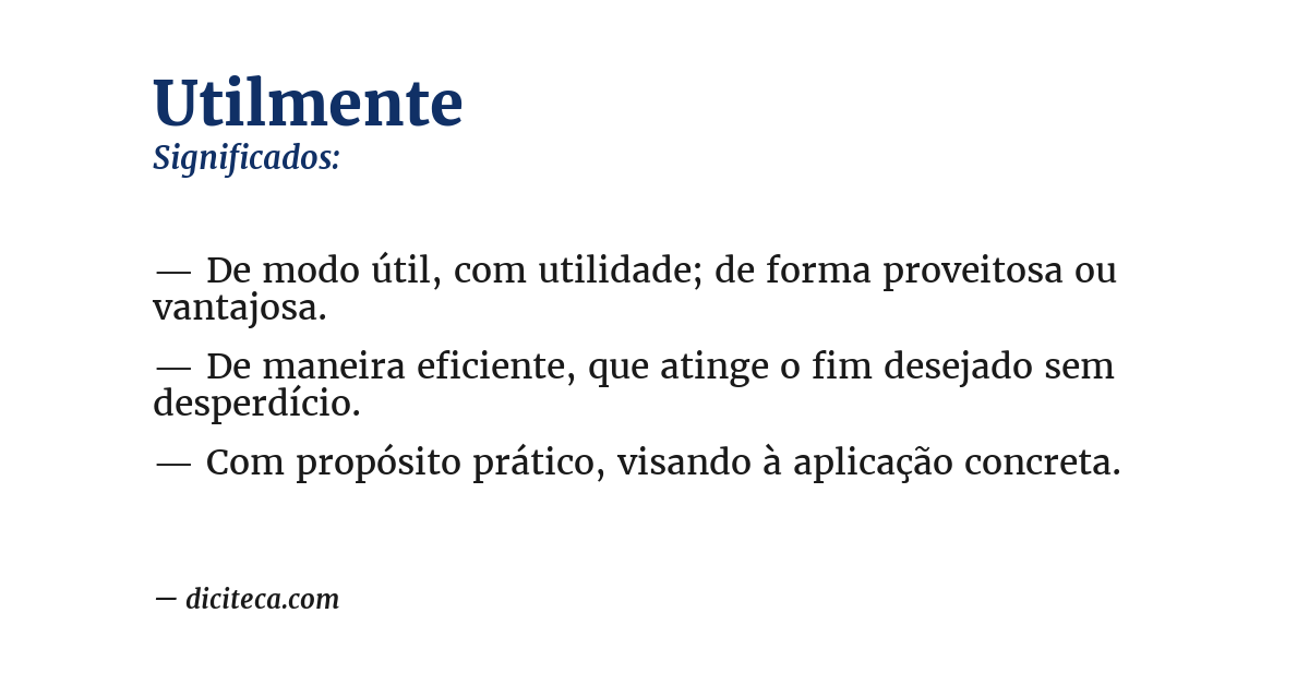 Significado de utilmente