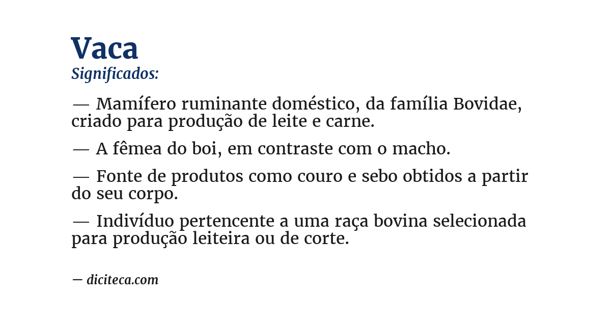 Significado de vaca