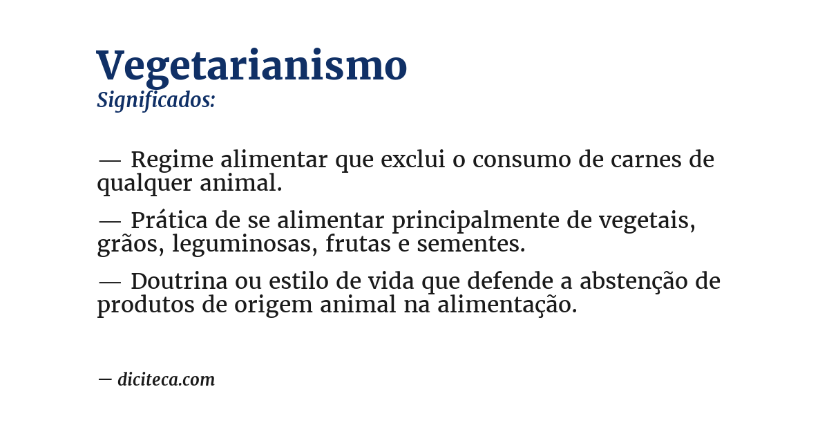 Significado de vegetarianismo