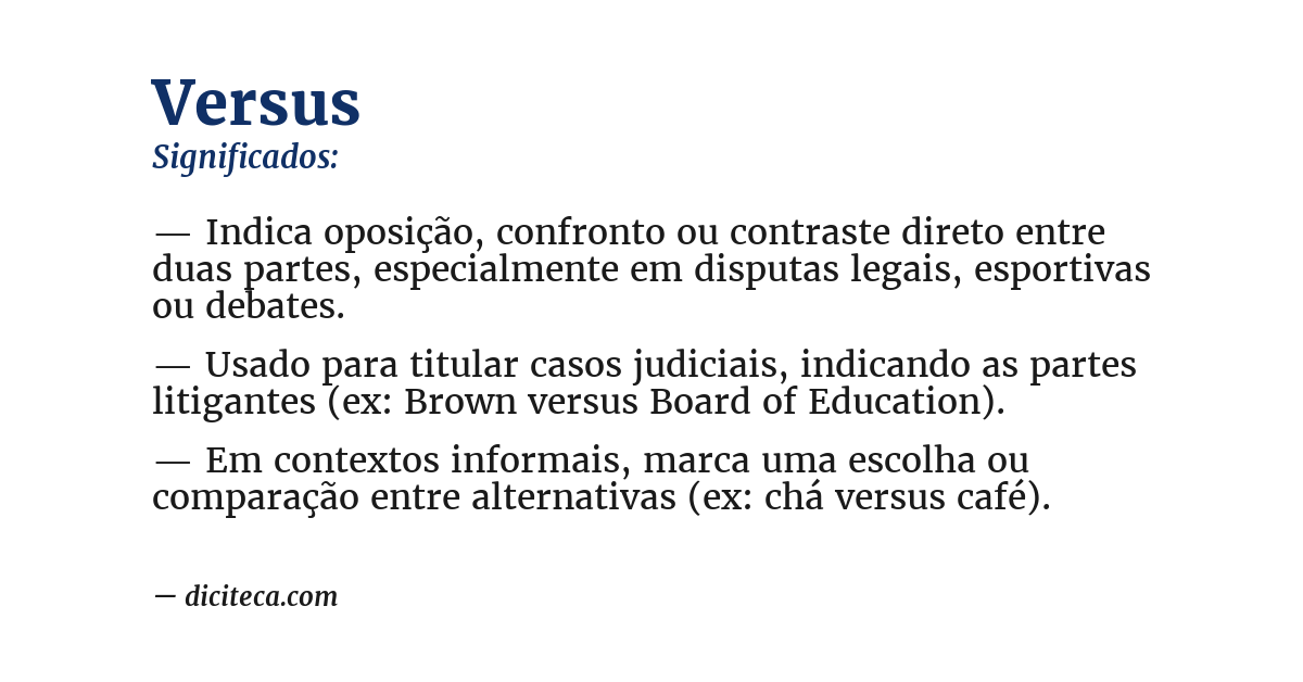 Significado de versus