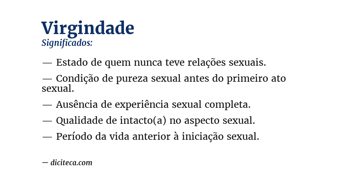 Significado de virgindade