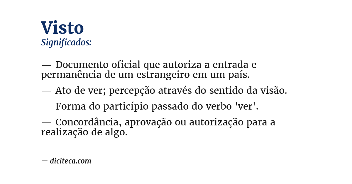 Significado de visto