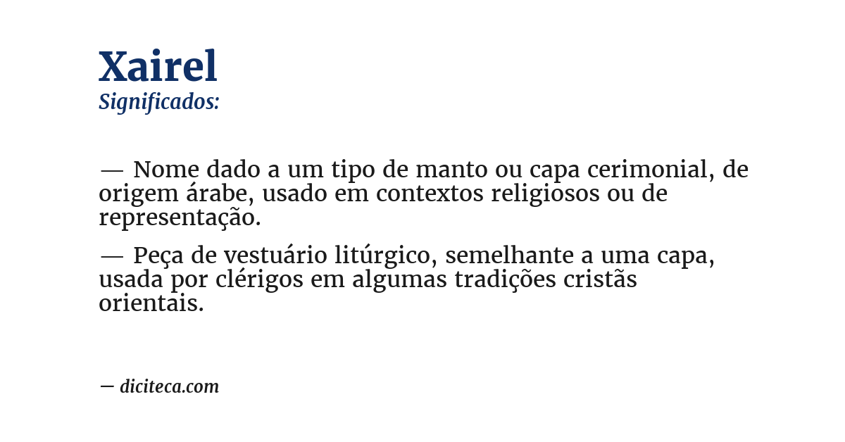 Significado de xairel