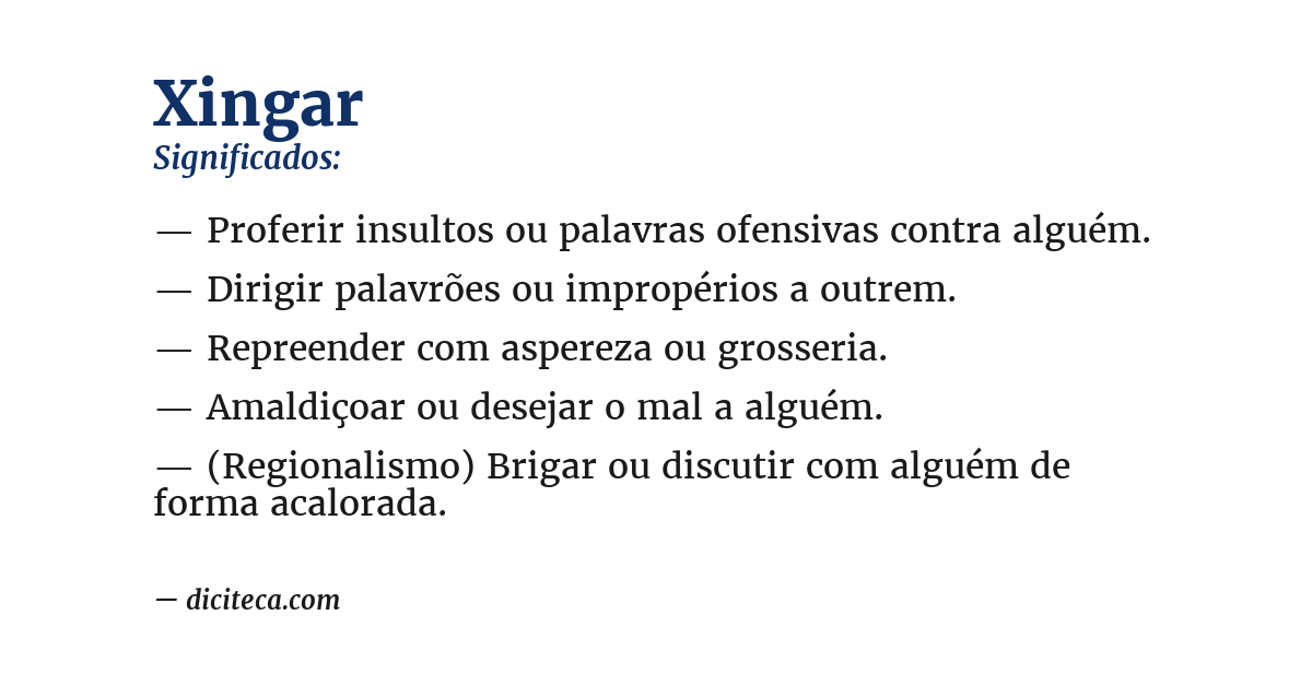 Significado de xingar