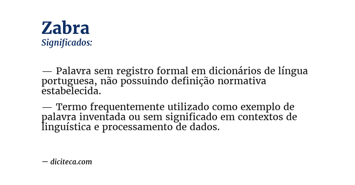 Significado de zabra