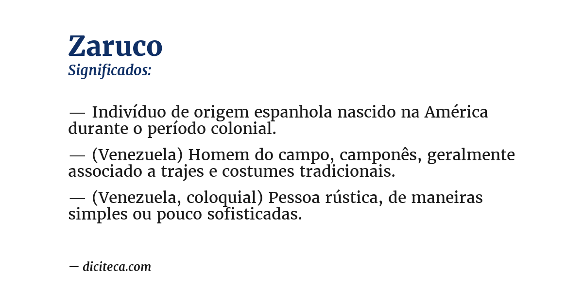 Significado de zaruco