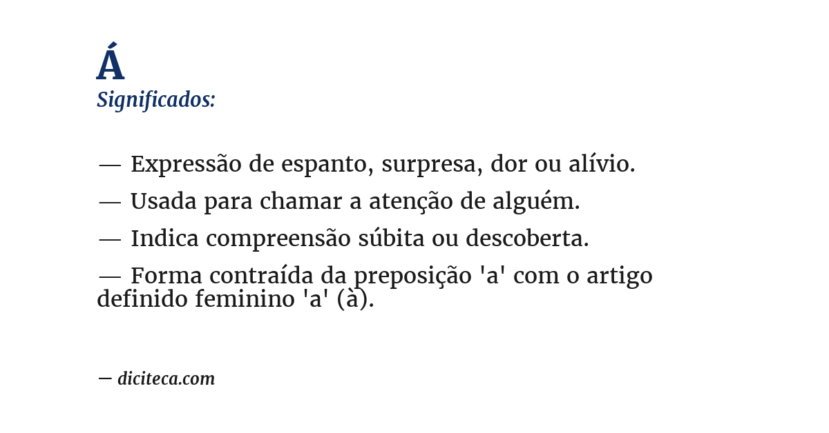 Significado de á