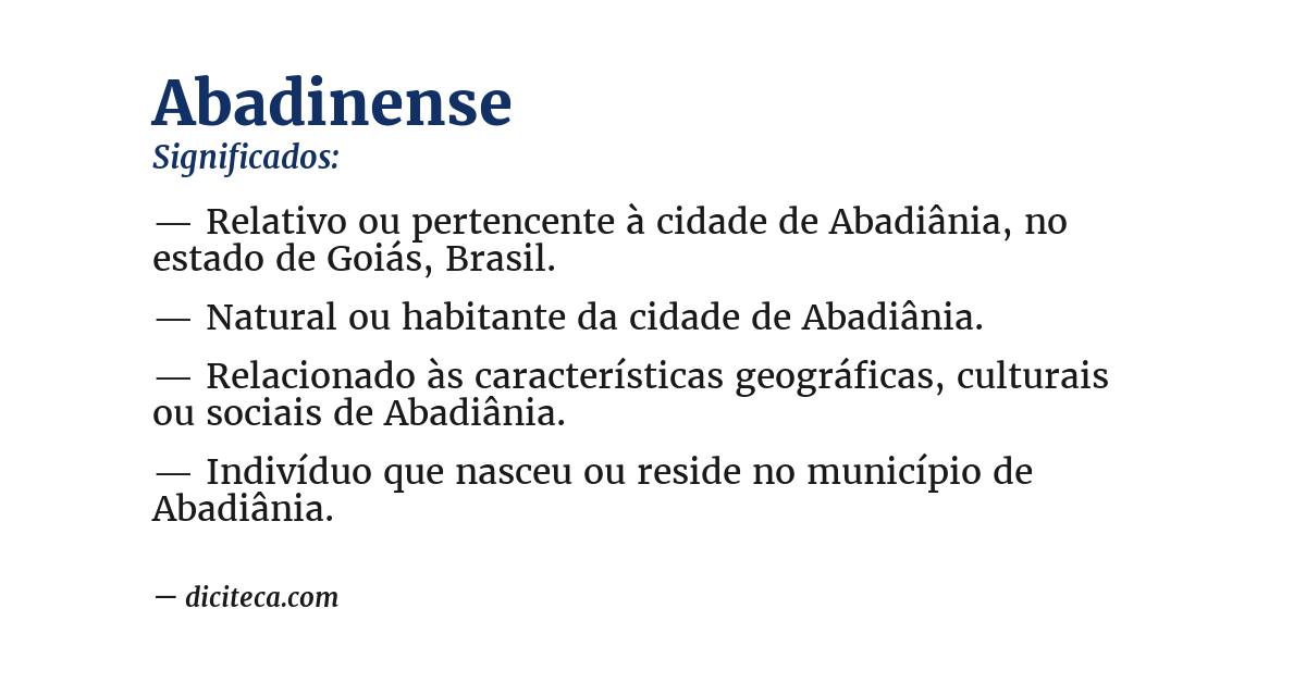 Significado de abadinense