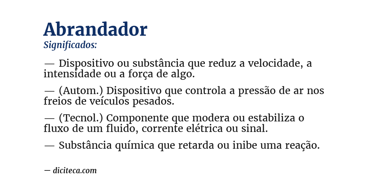 Significado de abrandador