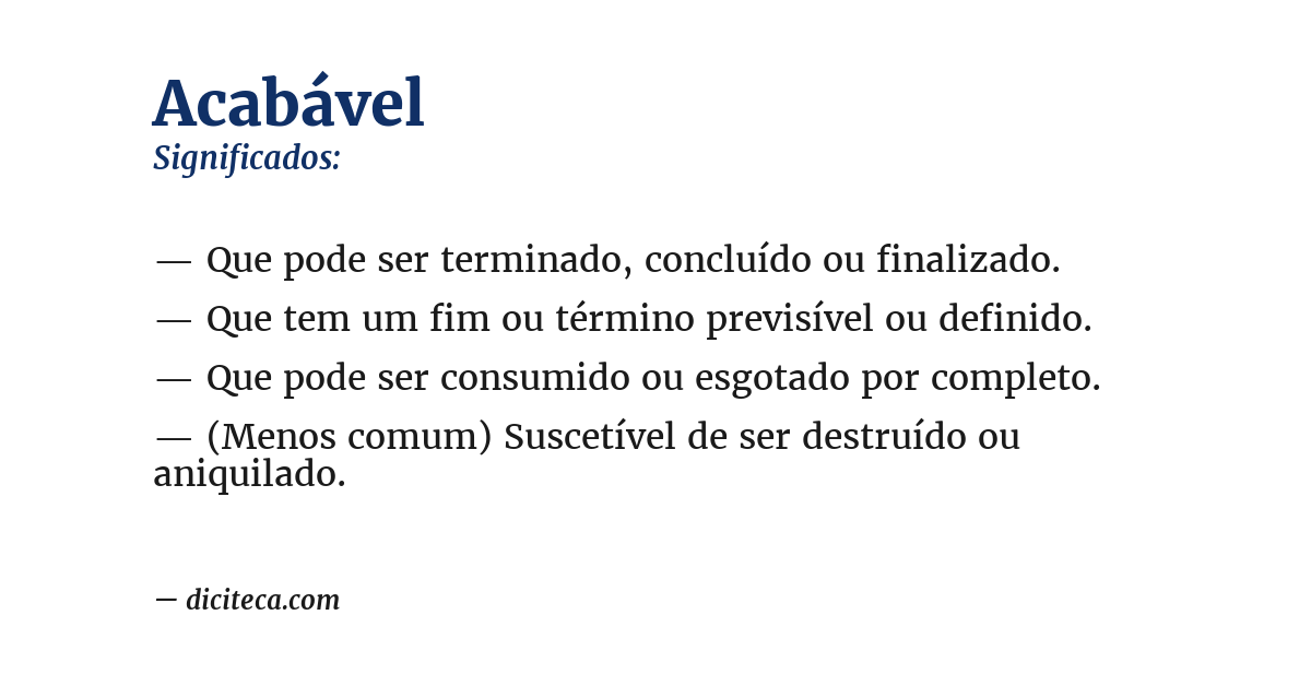 Significado de acabável