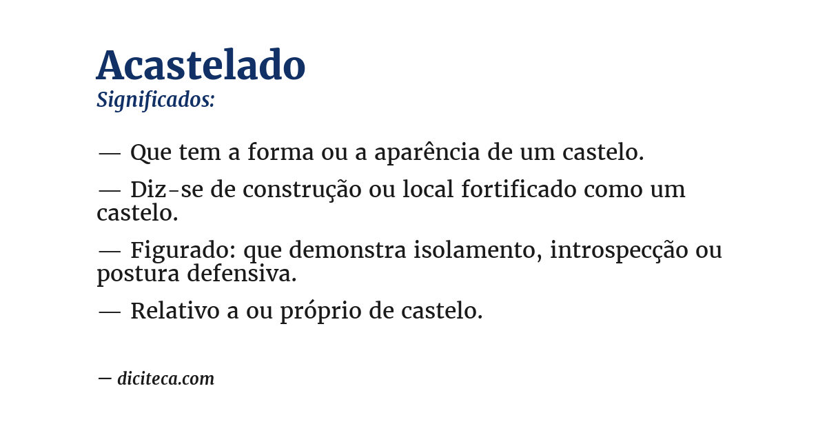 Significado de acastelado