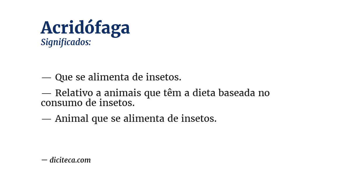 Significado de acridófaga