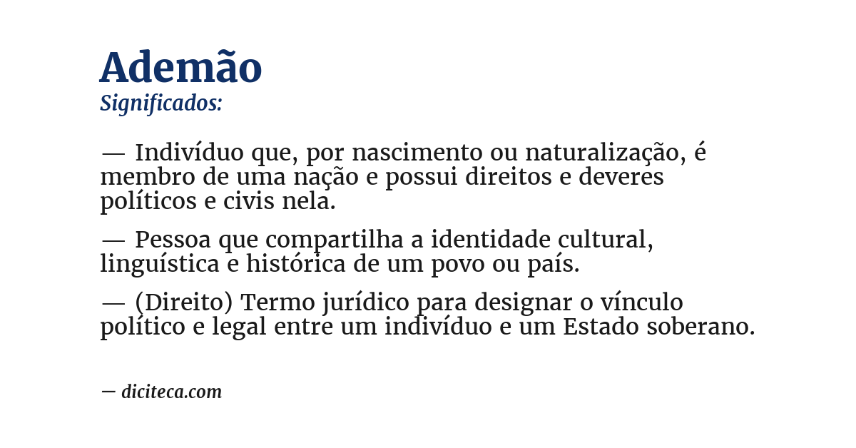 Significado de ademão