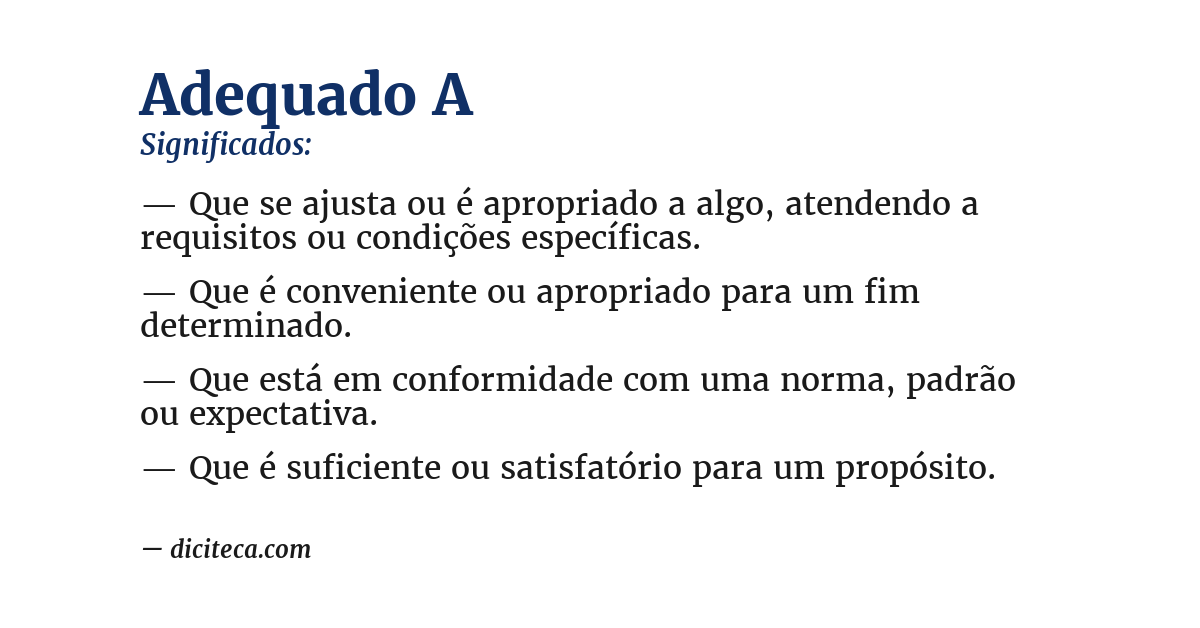 Significado de adequado a