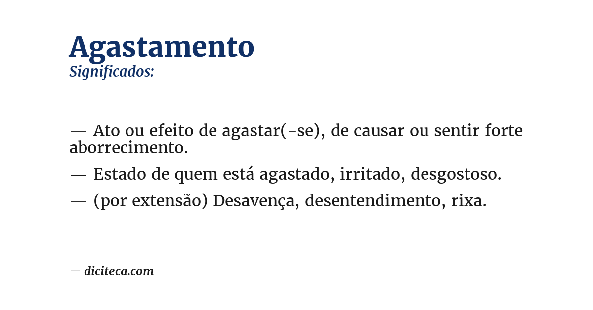 Significado de agastamento