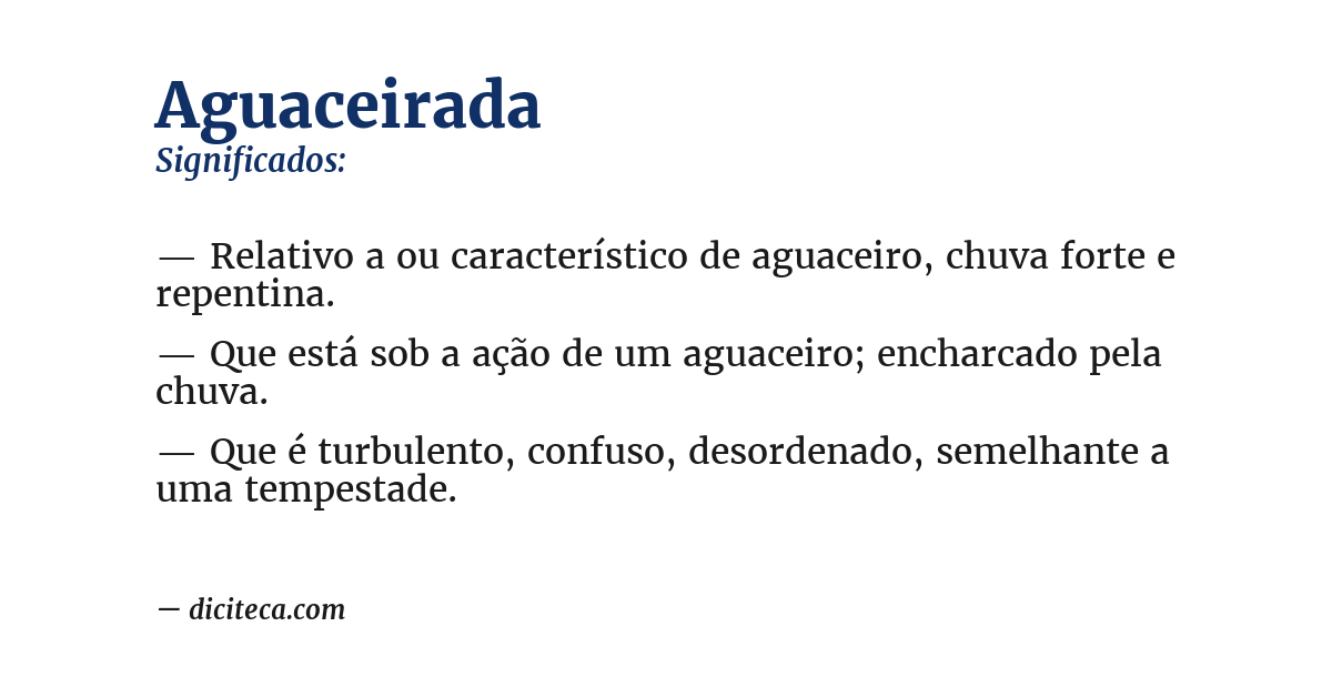 Significado de aguaceirada