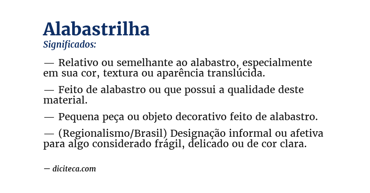 Significado de alabastrilha