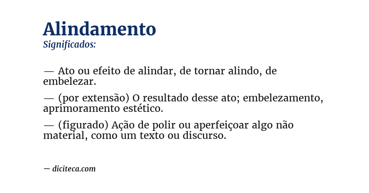 Significado de alindamento