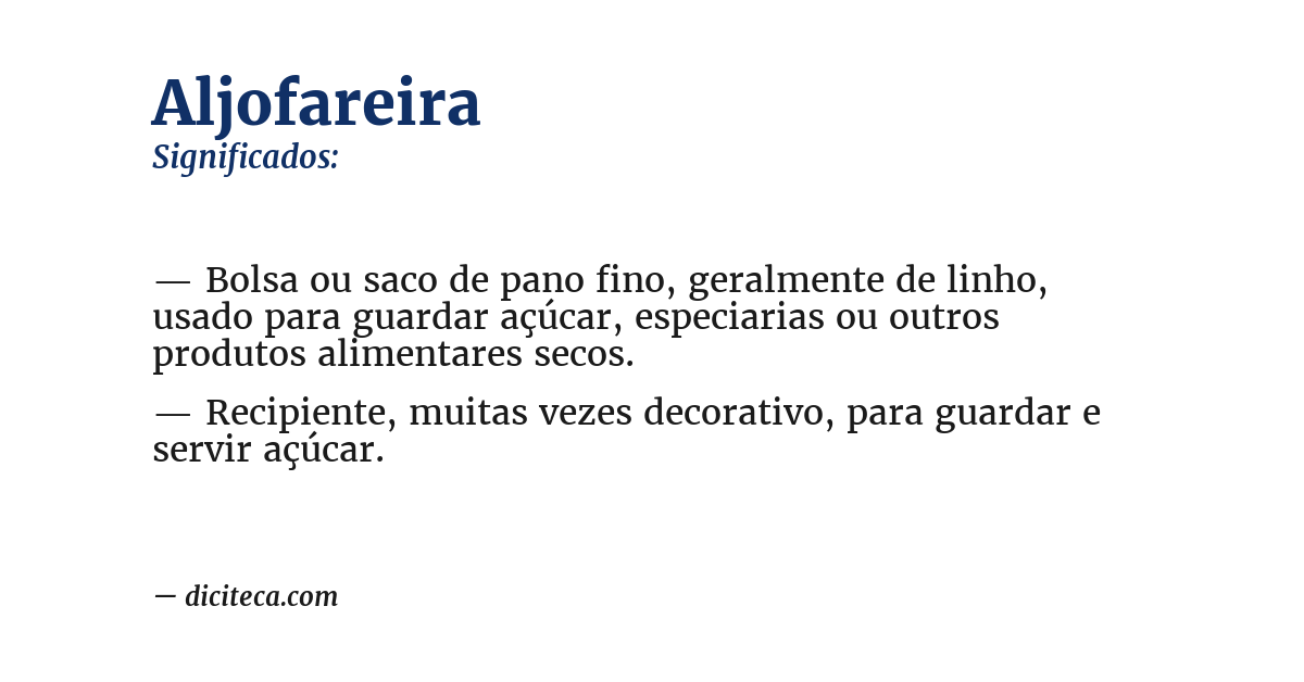 Significado de aljofareira