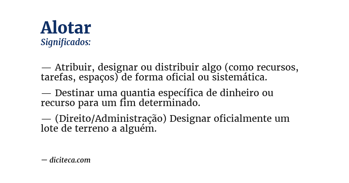Significado de alotar