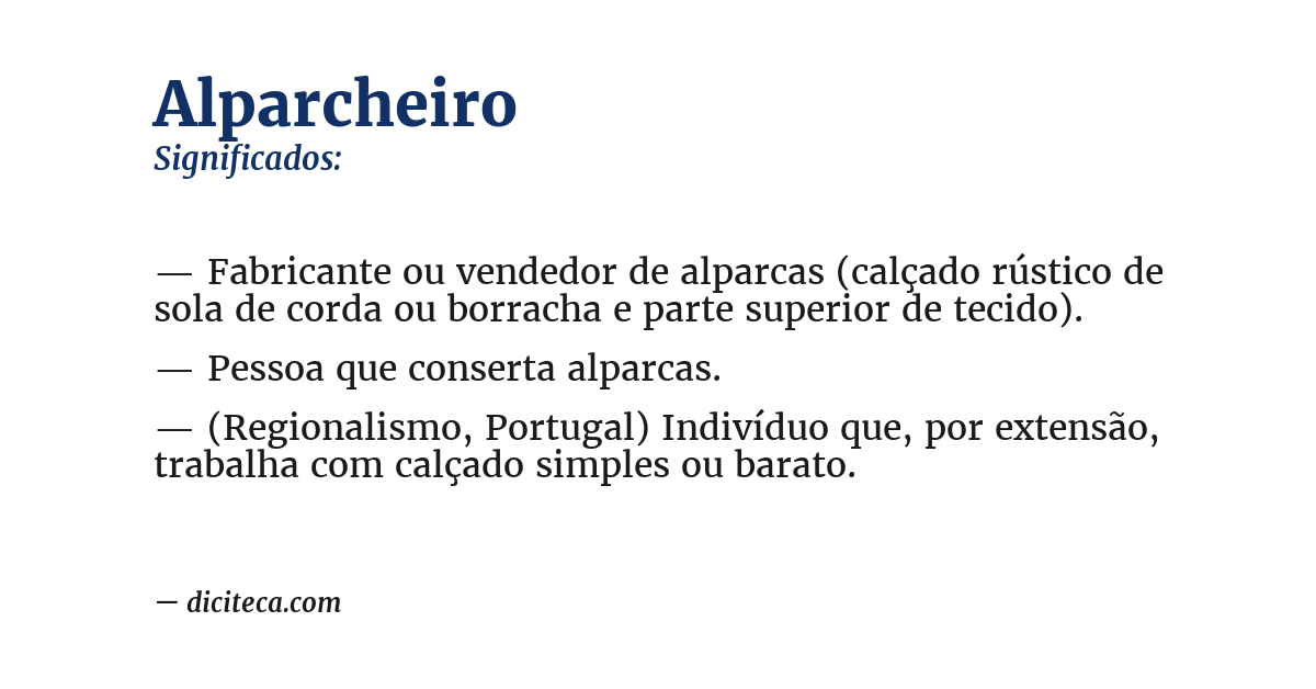 Significado de alparcheiro