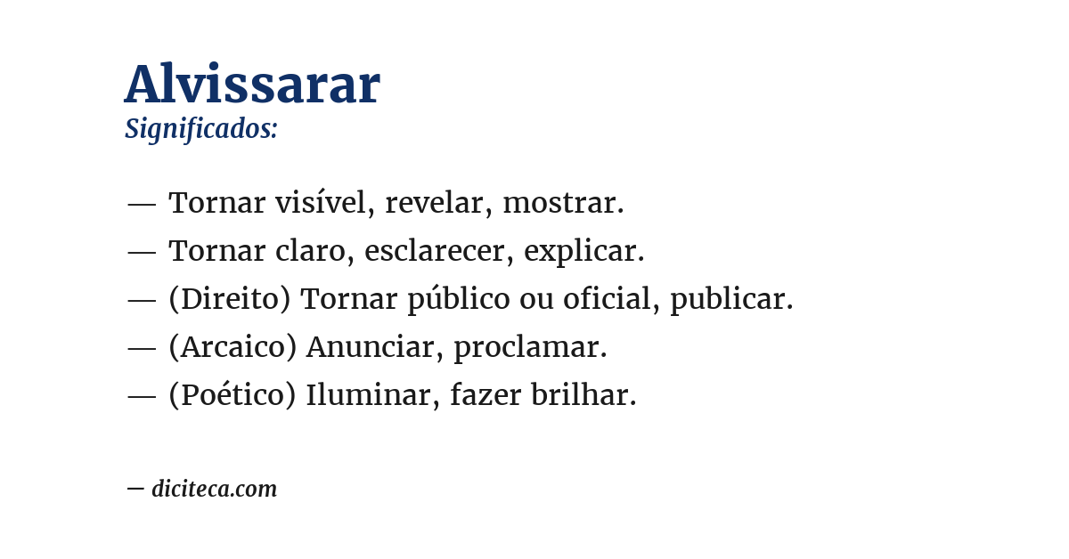 Significado de alvissarar