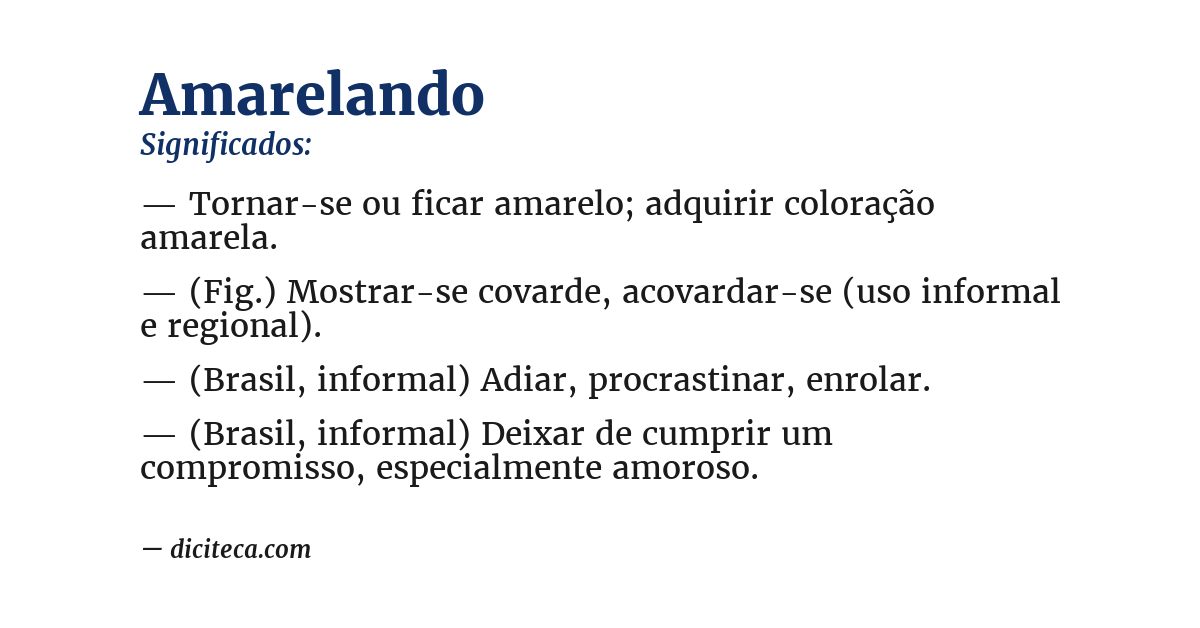 Significado de amarelando