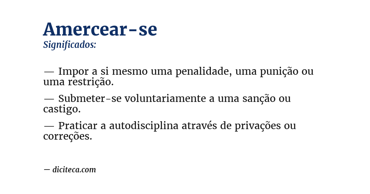 Significado de amercear-se
