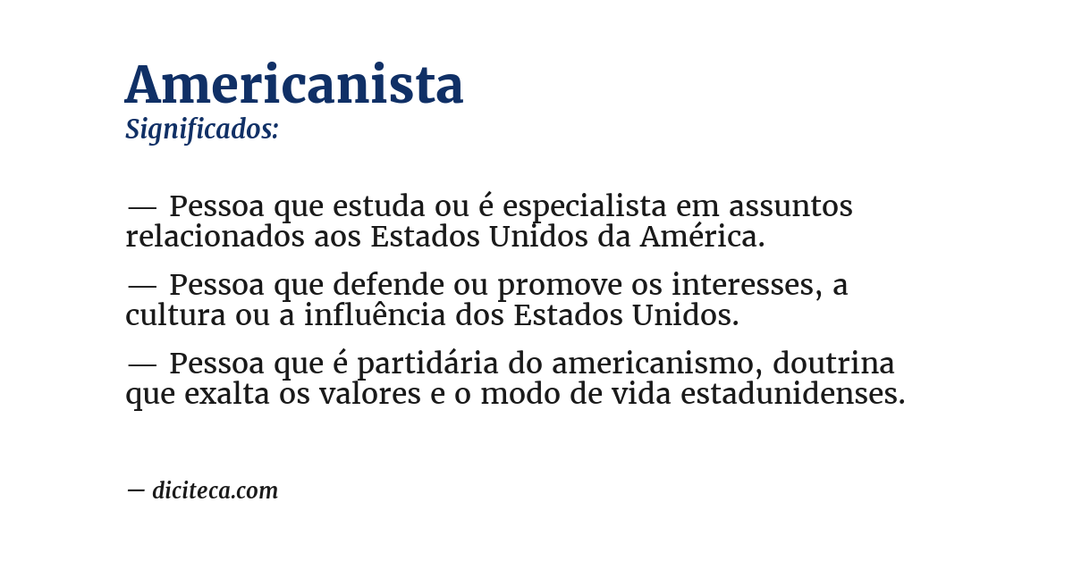 Significado de americanista