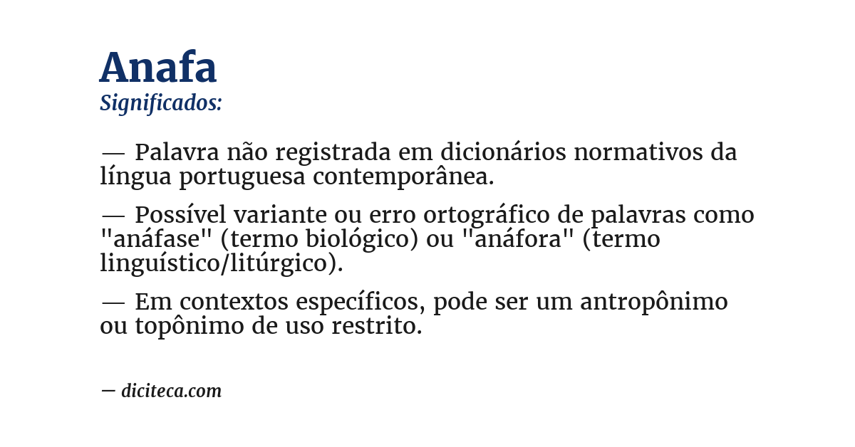Significado de anafa