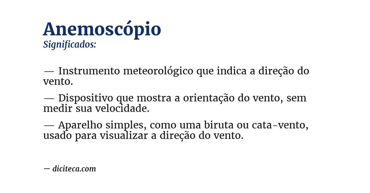 Significado de anemoscópio