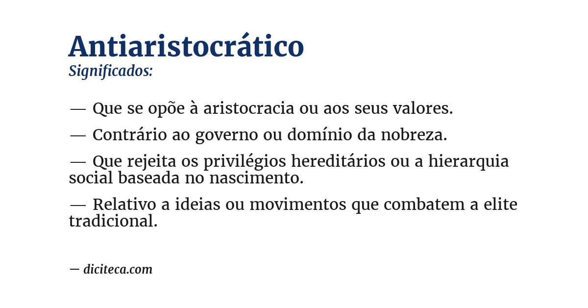 Significado de antiaristocrático