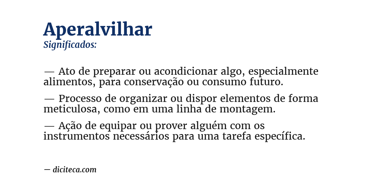 Significado de aperalvilhar