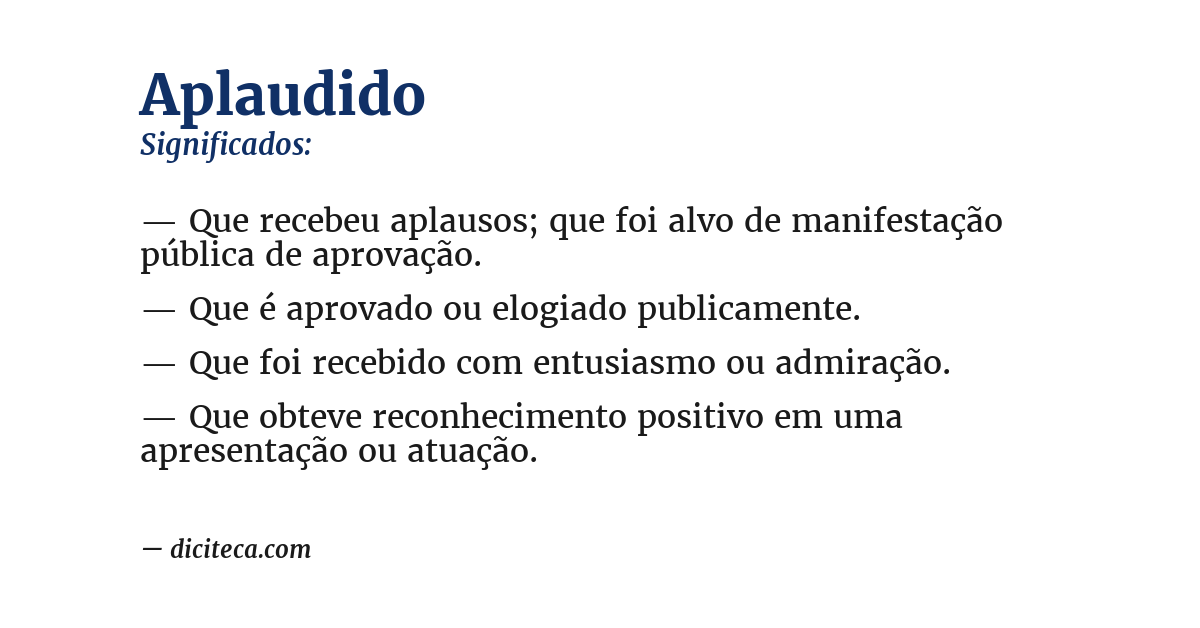 Significado de aplaudido