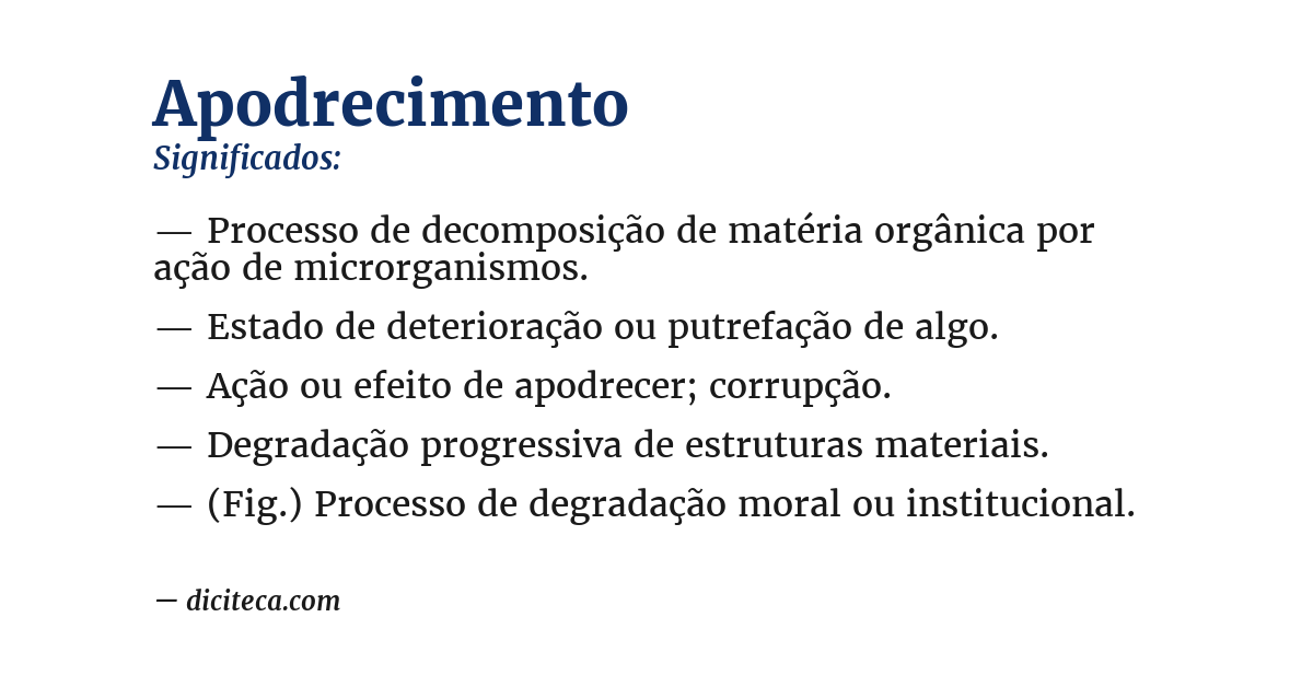 Significado de apodrecimento