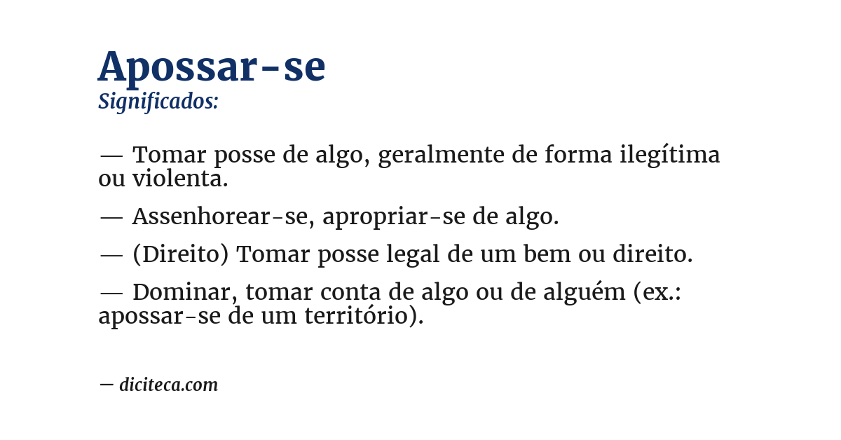 Significado de apossar-se
