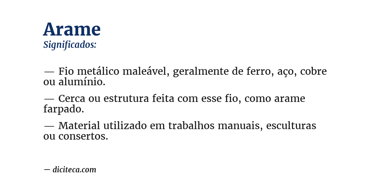 Significado de arame