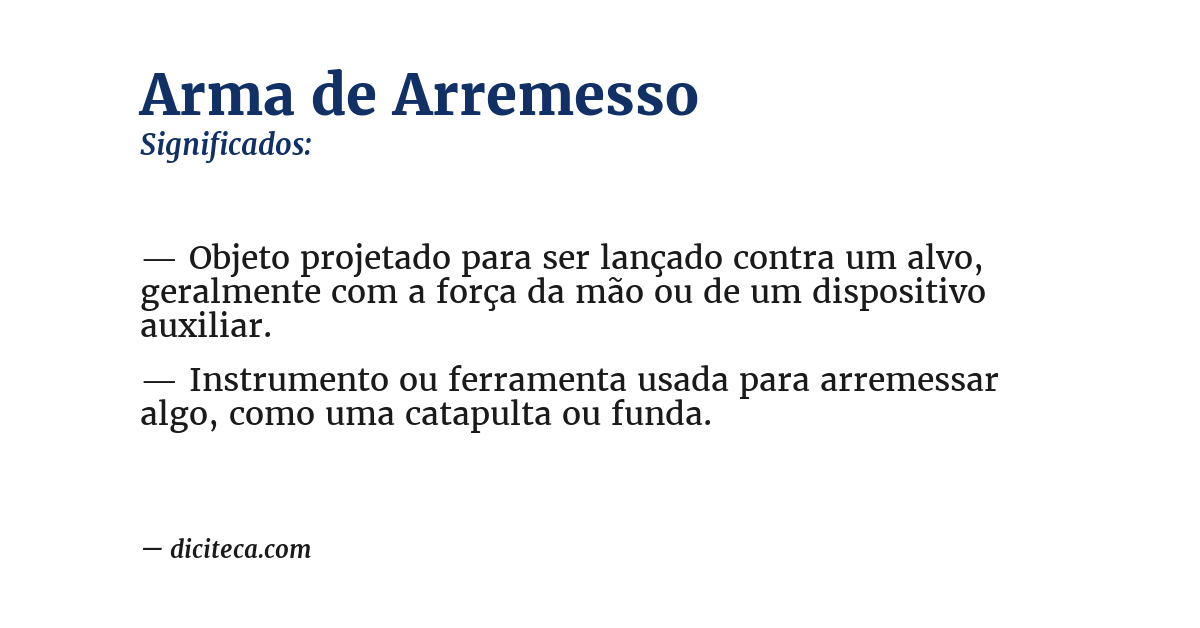 Significado de arma de arremesso