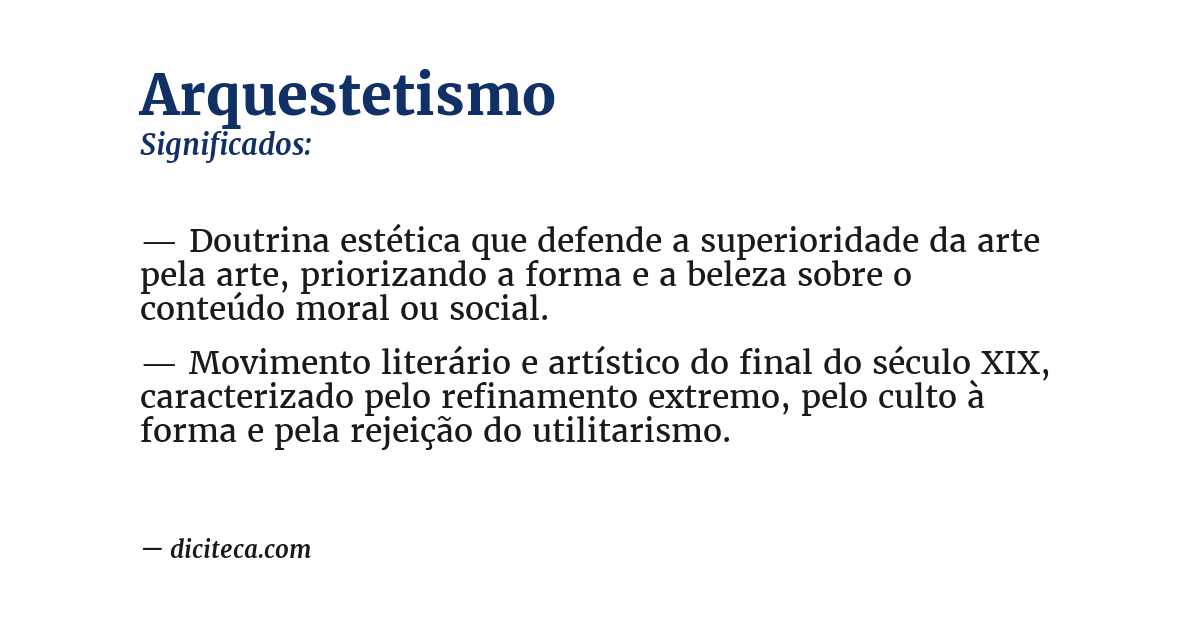 Significado de arquestetismo
