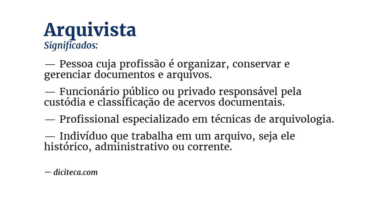 Significado de arquivista