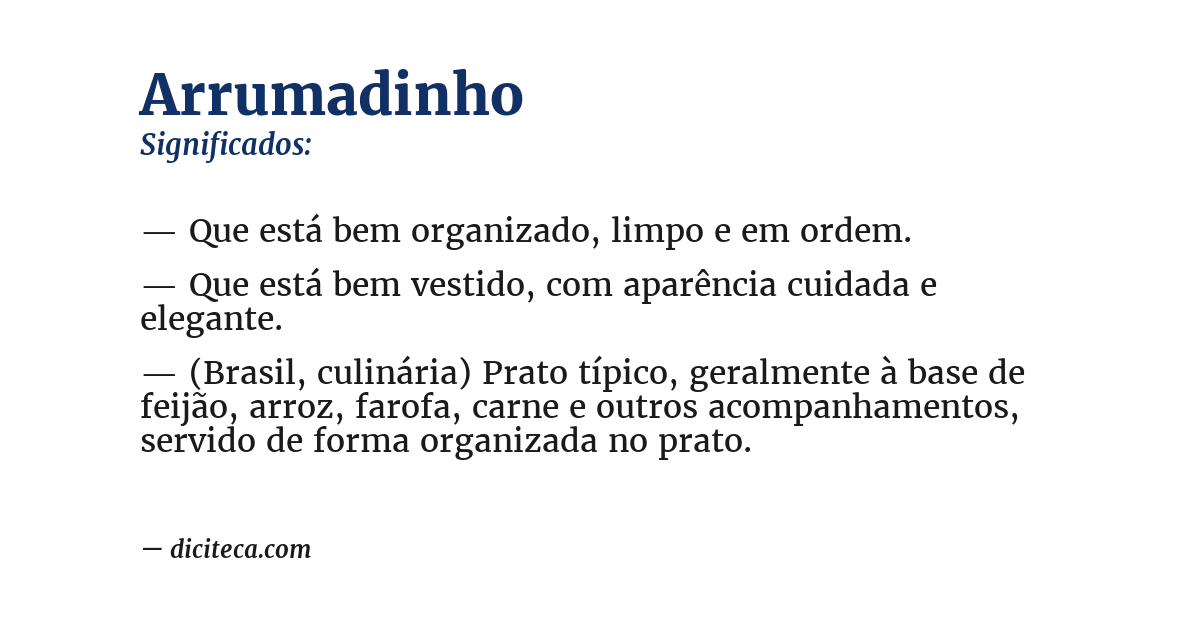 Significado de arrumadinho