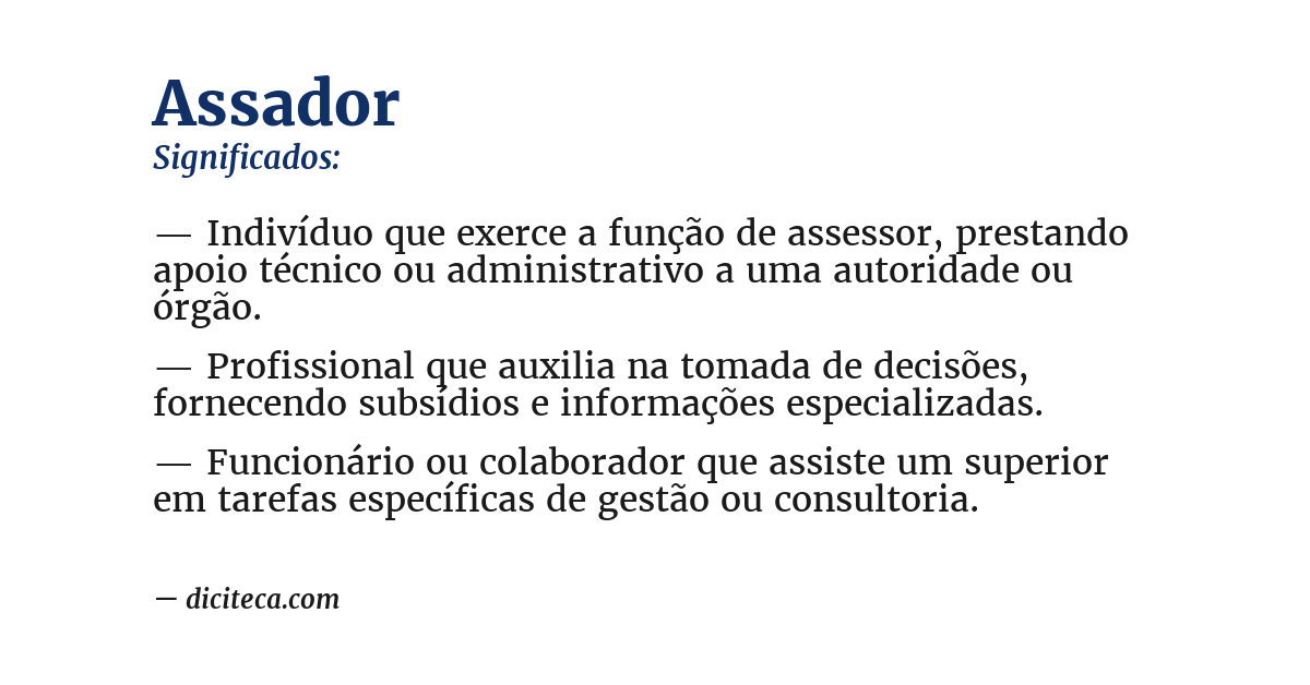 Significado de assador