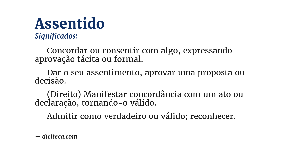 Significado de assentido