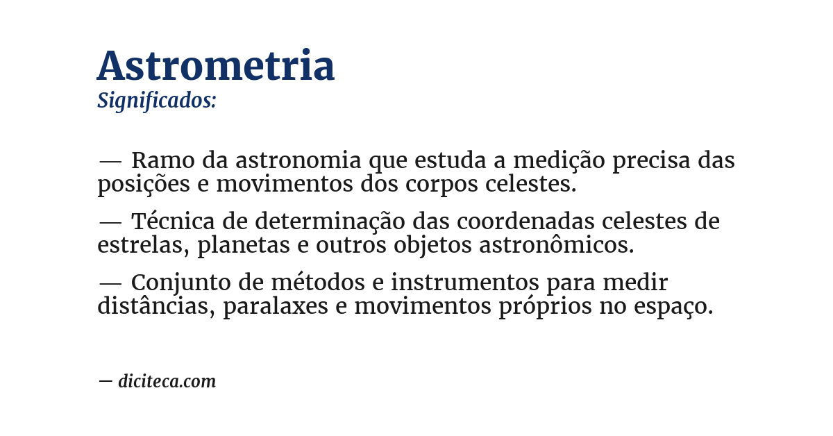 Significado de astrometria