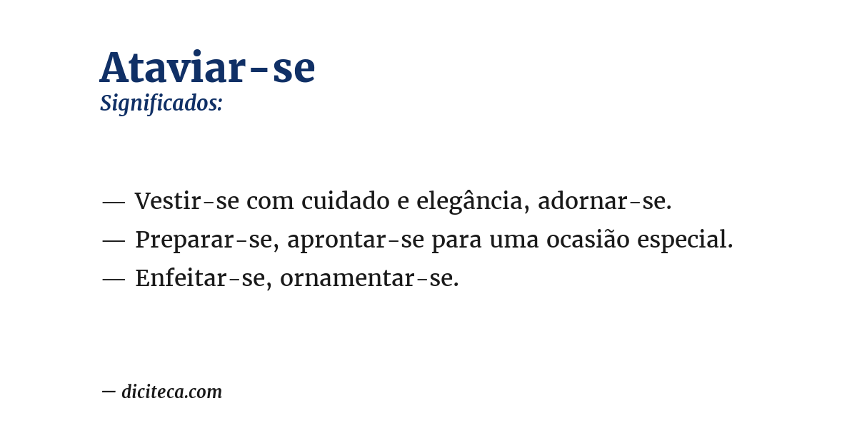 Significado de ataviar-se