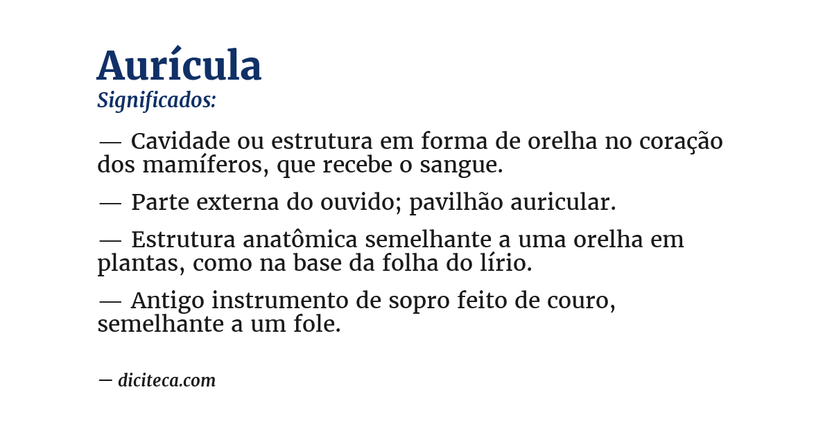 Significado de aurícula