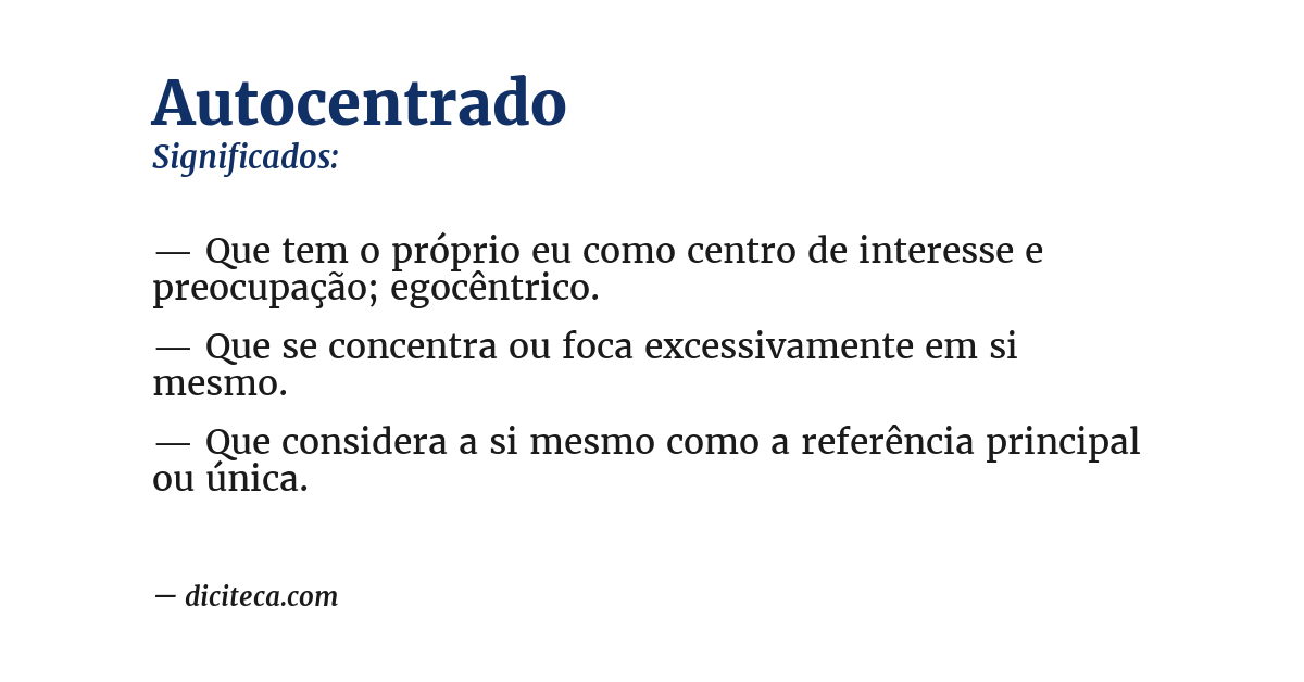 Significado de autocentrado
