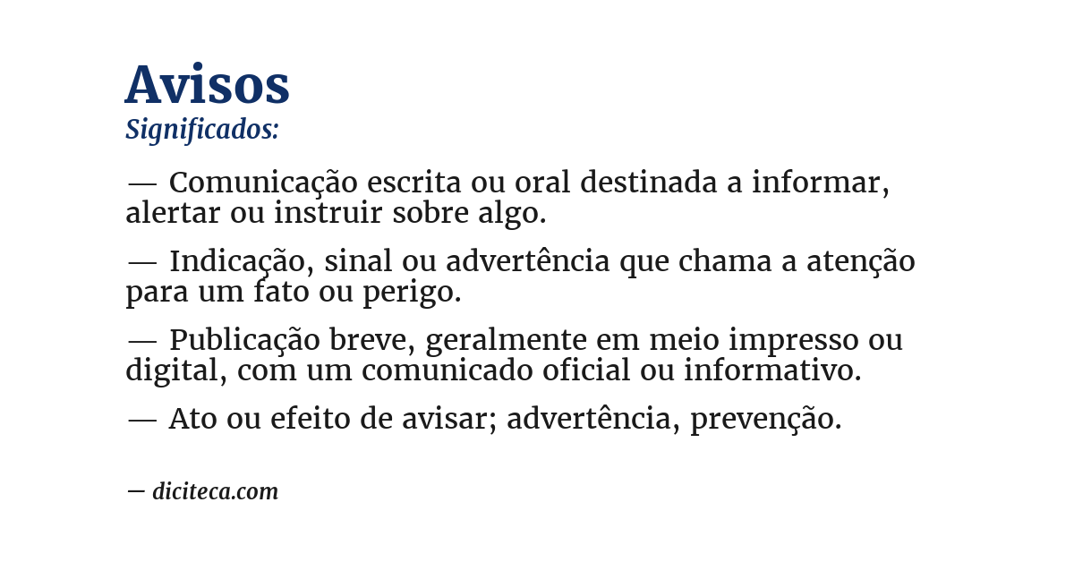Significado de avisos