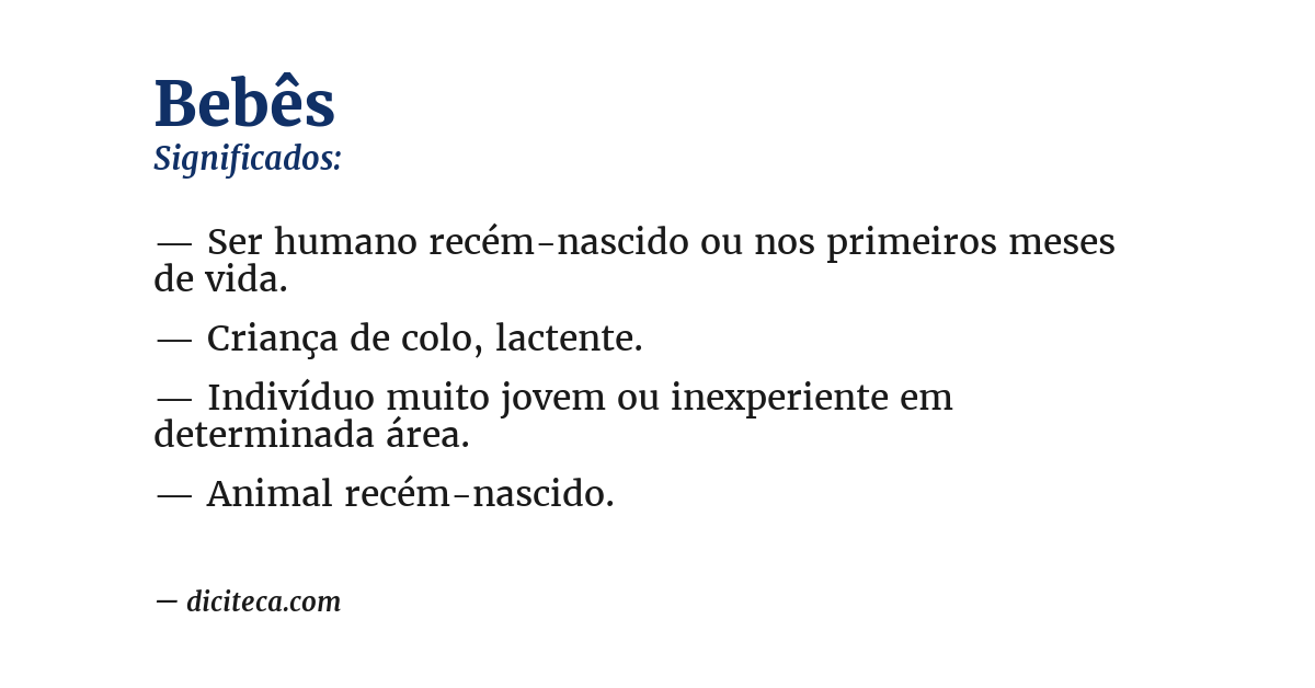 Significado de bebês
