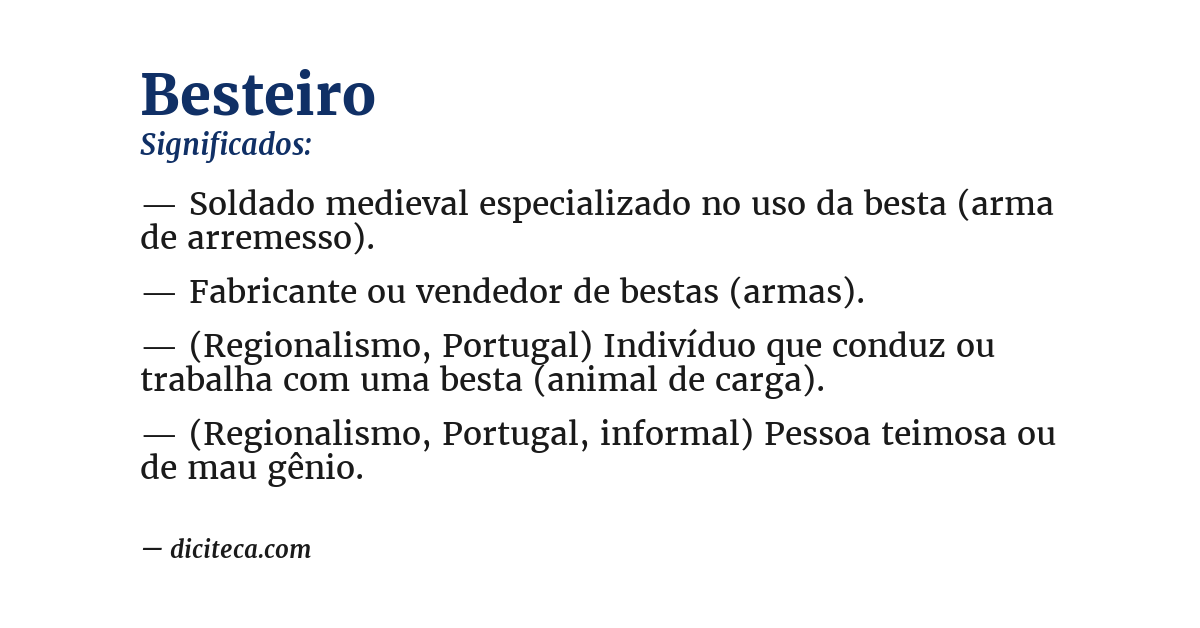 Significado de besteiro